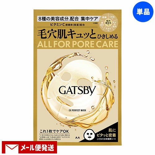 【お試し単品】ギャツビー(GATSBY) EXパーフェクトマスク 1枚入 シートマスク 毛穴ケア マンダム(mandom)【メール便送料込】