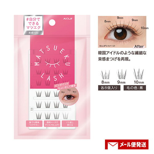 マツエクラッシュ No.1 束感タイプ 8mm/9mm/10mm 各8個入り 部分用つけまつげ 透明ベース MATSUEKU LASH コージー(KO…