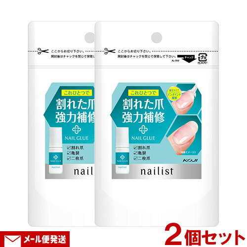 ネイリスト(nailist) 割れ爪補修グルー 3g×2個セット 割れ爪 亀裂 二枚爪 などに ネイルカラーの上からでもOK ネイルケア コージー(KOJI)【メール便送料込】