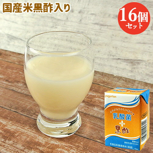 カラダにうれしい新習慣 乳酸菌プラス黒酢 200ml×16個セット(ケース販売) 国産米黒酢 ガゼイ菌 自社培養発酵乳使用 ヨーグルトン乳業【送料込】