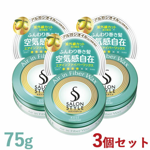 3個セット サロンスタイル(SALONSTYLE) ヘアワックスG エアインファイバー 75g コーセーコスメポート(KOSE COSMEPORT)【送料込】