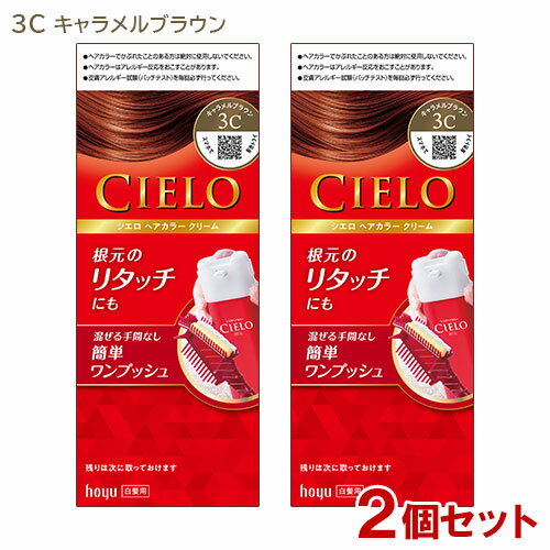 【2個セット】 シエロ(CIELO) ヘアカラー EX クリーム 3C キャラメルブラウン 白髪用 白髪染め ホーユー(hoyu) 【送料込】