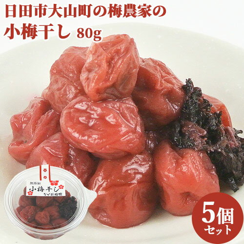 自家農園の小梅とと塩だけ 小梅干し 80g×5 日田市 大山町 大分県 うめぼし 小粒 おにぎり お弁当 おか..