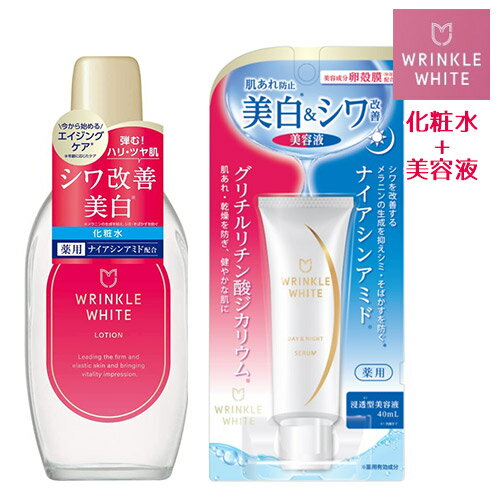 薬用 リンクルホワイト ローション 170ml＆デイ＆ナイト セラム 40ml スキンケア2点セット 化粧水 美容液 シワ改善 美白 エイジングケア 医薬部外品 明色化粧品(MEISHOKU)【送料込】