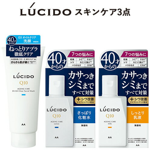 ルシード(LUCIDO) EXオイルクリア洗顔フォーム & 薬用 トータルケア化粧水 & トータルケア乳液 (130g+110ml+100ml) メンズ スキンケア マンダム(mandom)【送料込(北海道除く)】 ルシード(LUCIDO) EXオイルクリア洗顔フォーム & 薬用 トータルケア化粧水 & トータルケア乳液 (130g+110ml+100ml) メンズ スキンケア マンダム(mandom)【送料込(北海道除く)】