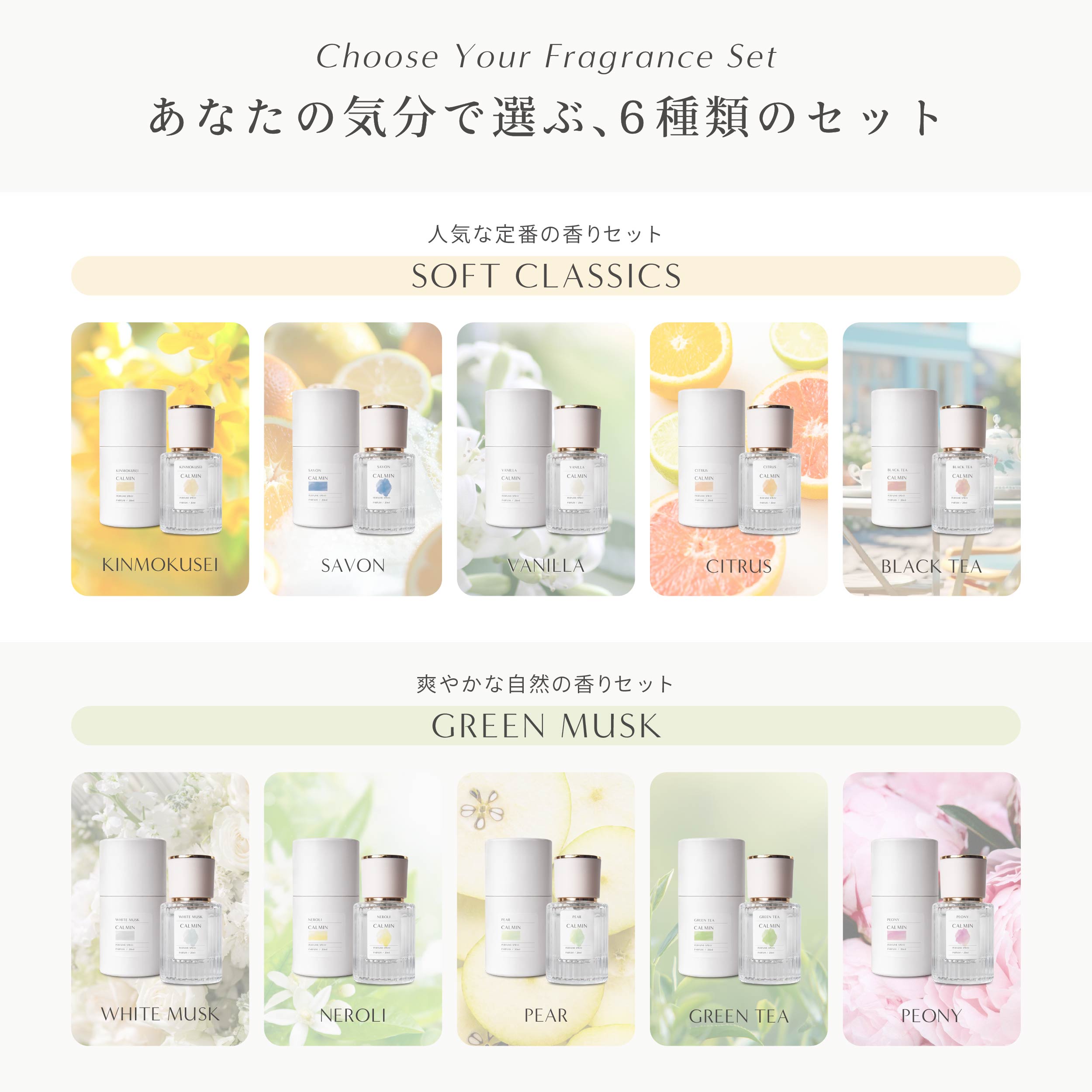 CALMIN 香水 お試しセット 1.5ml×5本 ミニサイズ サンプル 携帯用 初心者向け トライアルセット ギフト プレゼントにもおすすめ 旅行用にも便利な香水セット