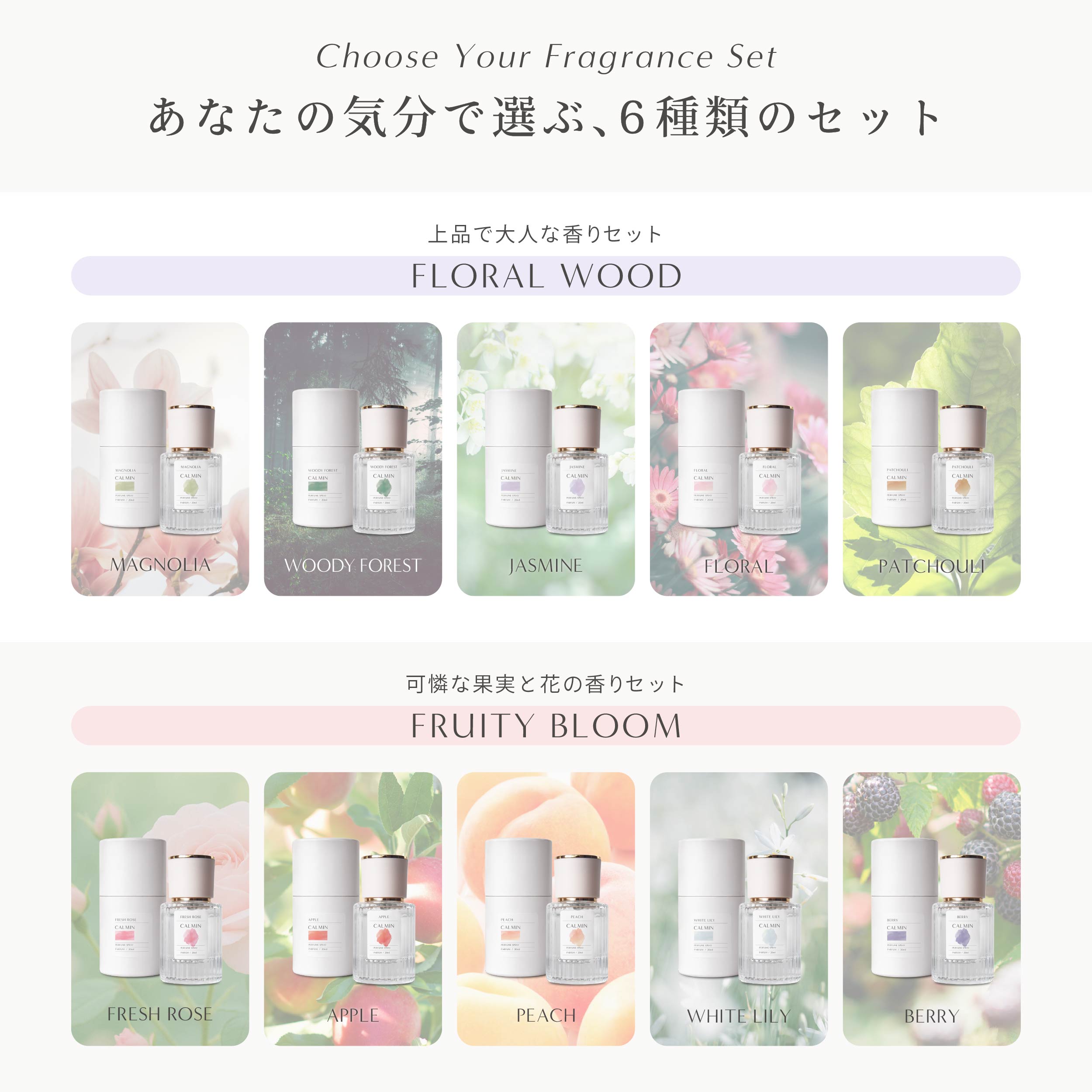 CALMIN 香水 お試しセット 1.5ml×5本 ミニサイズ サンプル 携帯用 初心者向け トライアルセット ギフト プレゼントにもおすすめ 旅行用にも便利な香水セット