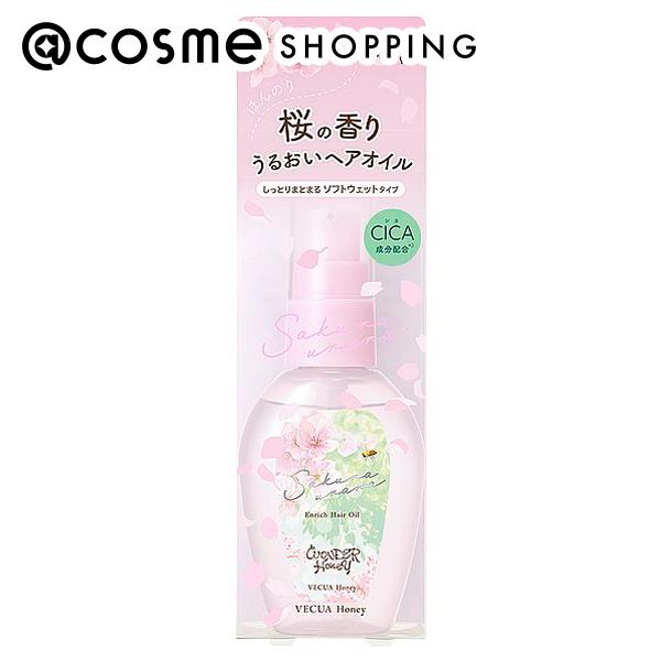 「ポイント10倍 6月1日」 ベキュアハニー エンリッチヘアオイル サクラウララ サクラウララの香り 50mL トリートメントヘアオイル アットコスメ