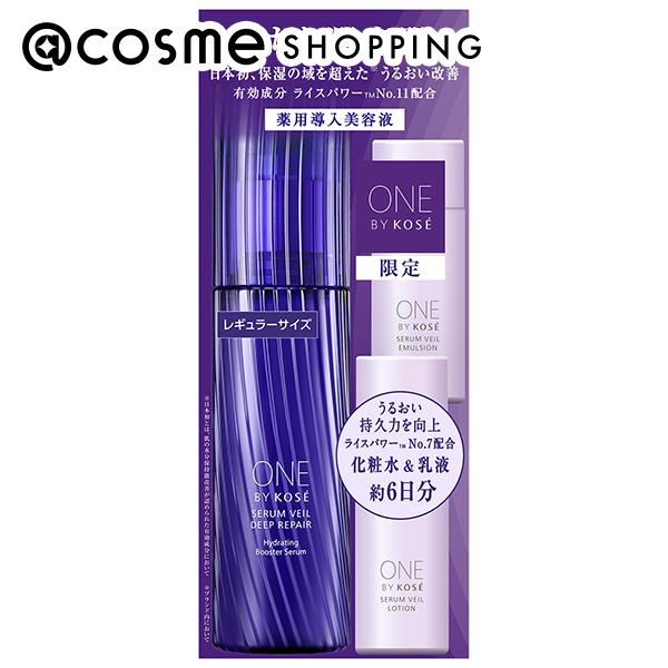 「ポイント10倍 10月15日」ONE BY KOSE セラムヴェール ディープリペア レギュラーサイズ 限定キット 限定品/グリーンフローラル 60mL、30mL、24mL スキンケアキット 【送料無料】 アットコスメのサムネイル