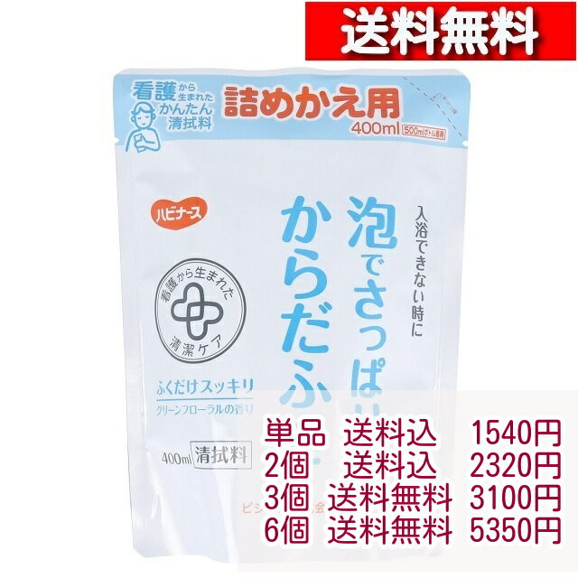 [ セット ] ピジョン ハビナース 泡でさっぱり からだふき 詰め替え グリーンフローラルの香り 400mL [4902508001670] 泡 さっぱりからだふき お湯 お肌 汚れ ニオイ スッキリ ヨクイニンエキス チャエキス 弱酸性 詰替用