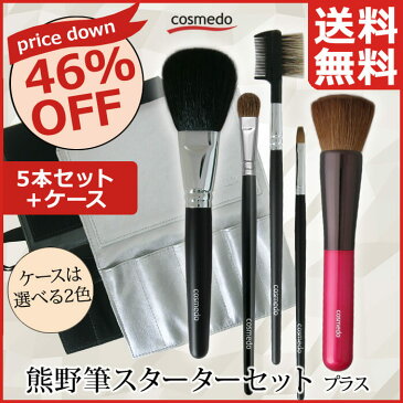 46%OFF【匠の化粧筆コスメ堂】熊野筆 スターターセット プラス(メイクブラシ 5本+ケース) 誕生日プレゼントやギフトにもおすすめ【メイクブラシセット 熊の筆 化粧筆セット 熊野化粧筆 フェイスブラシ (パウダーブラシ) チークブラシ アイシャドウブラシ 母の日 】