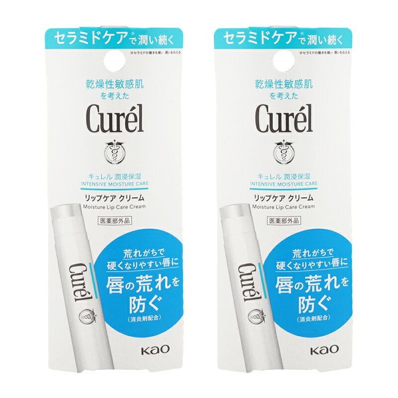 [2個セット]Curel キュレル リップケア クリーム 4.2g スティックタイプ 無香料 無着色 アルコールフリー 医薬部外品 [ギフトラッピング対応]