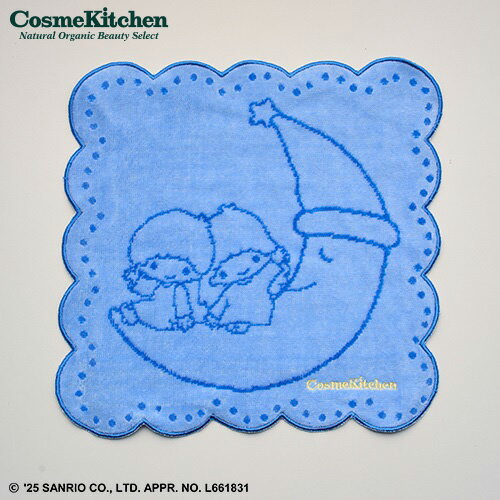【Cosme Kitchen】<Kiki&Lala>タオルハンカチ ブルー | サンリオ キキララ リトルツインスターズ キャラクターコラボ ハンカチ タオル ギフト プレゼント オーガニックコットン 限定