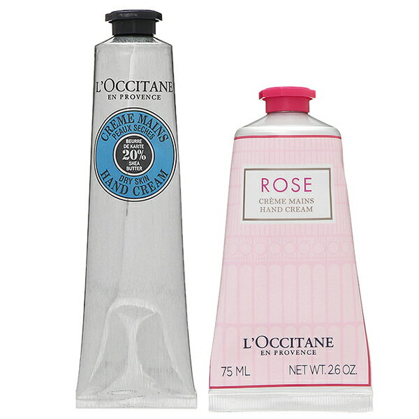 クーポン配布中！【セット】ロクシタン LOCCITANE シア ハンドクリーム 75mL + ローズ ベルベット ハンド＆ネイル クリーム 75mL