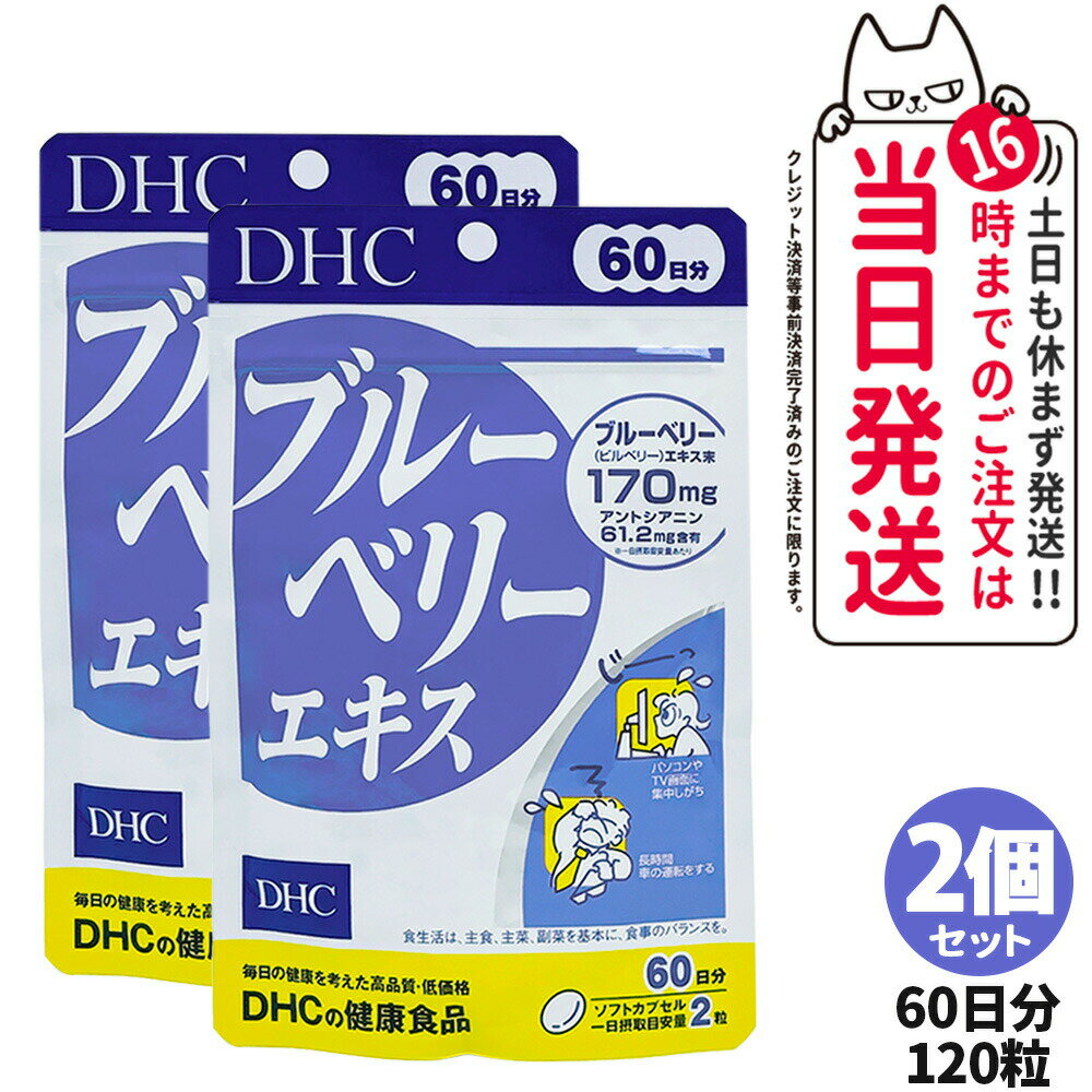 2個セット【賞味期限2027年】DHC ディーエイチシー ブルーベリーエキス 60日分 120粒 サプリメント 健康食品 栄養機能食品 健康サプリ 美容サプリ 健康応援 マルチサプリ 2個 送料無料