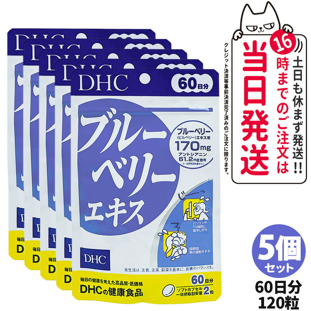 5個セット【賞味期限2027年】DHC ディーエイチシー ブルーベリーエキス 60日分 120粒 サプリメント 健康食品 栄養機能食品 健康サプリ 美容サプリ 健康応援 マルチサプリ 5個 送料無料