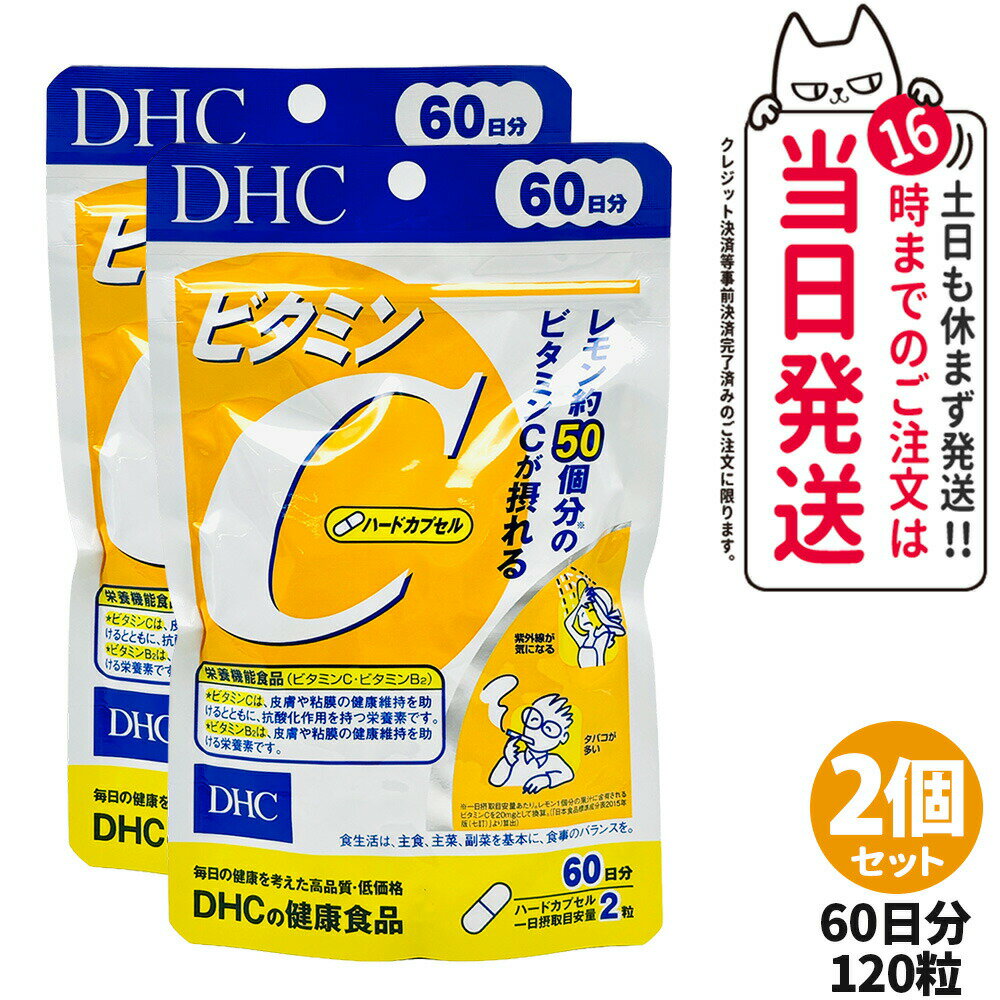 【2個セット・賞味期限2028年】ディーエイチシー DHC ビタミンC ハードカプセル 60日分 120粒 サプリメント 健康食品 健康サプリ 美容サプリ ビタミン 送料無料