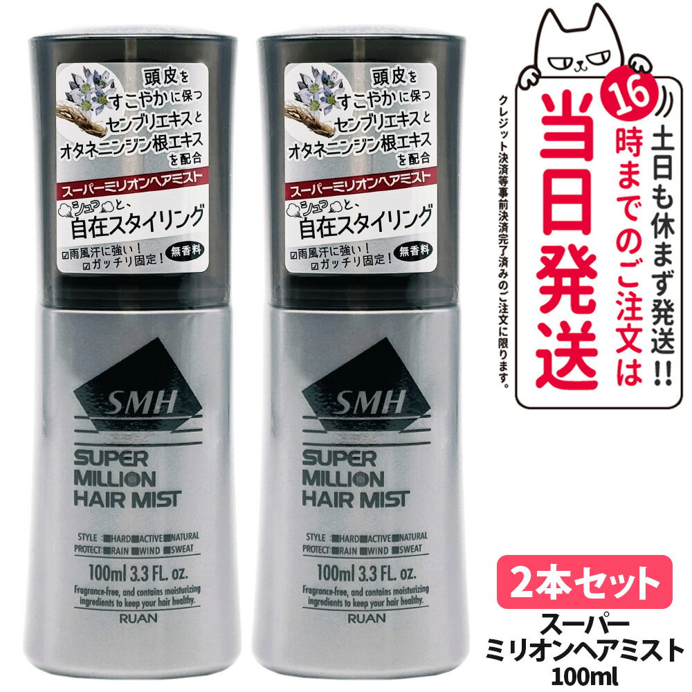 【2本セット・国内正規品】スーパーミリオン ヘアミスト 100ml SMH 男性用 女性用 頭皮ケア 薄毛隠し ..