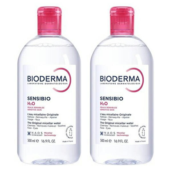 ビオデルマ サンシビオ(クリアリン) H2O D(赤) 500ml×2本セット クレンジングウォーター BIODERMA クレンジング 2105/5571 送料無料 敏感肌無香料 徹底的にやさしく手軽にケア！肌状態も向上！