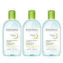 ＼GW中もあす楽配送／ ビオデルマ サンシビオ 500mL クレンジングウォーター 3本セット BIODERMA SENSIBIO H2O FCE500ML メイク落とし 敏感肌 水クレンジング 28709X