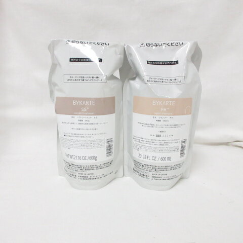 (リニューアル) BYKARTE バイカルテ BK シャンプー FH 600mL / BK ヘアトリートメント SS 600g セット (リフィル/詰替え用)