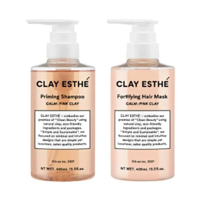 クレイエステ プライミング シャンプー ピンククレイ 400ml ＋ フォーティファイングヘアマスク ピンククレイ 400g