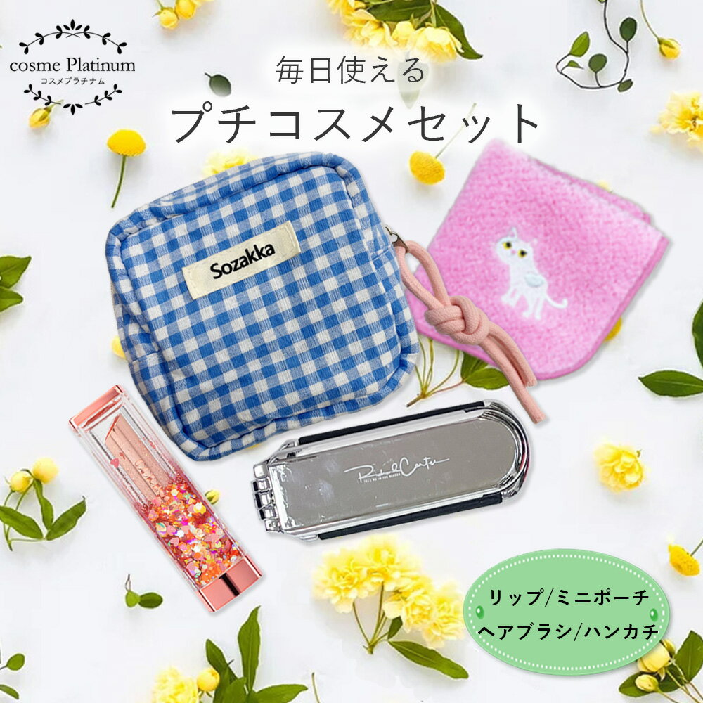 プチコスメセット 【P21】 コスメ 福袋 コスメ プチコスメ ギフトセット ギフト リップ ギフト ハンカチ ポーチ かわいい ヘアブラシ 誕生日プレゼント ギフト プレゼント メイク 福袋 新生活 ゆうパケット 送料無料