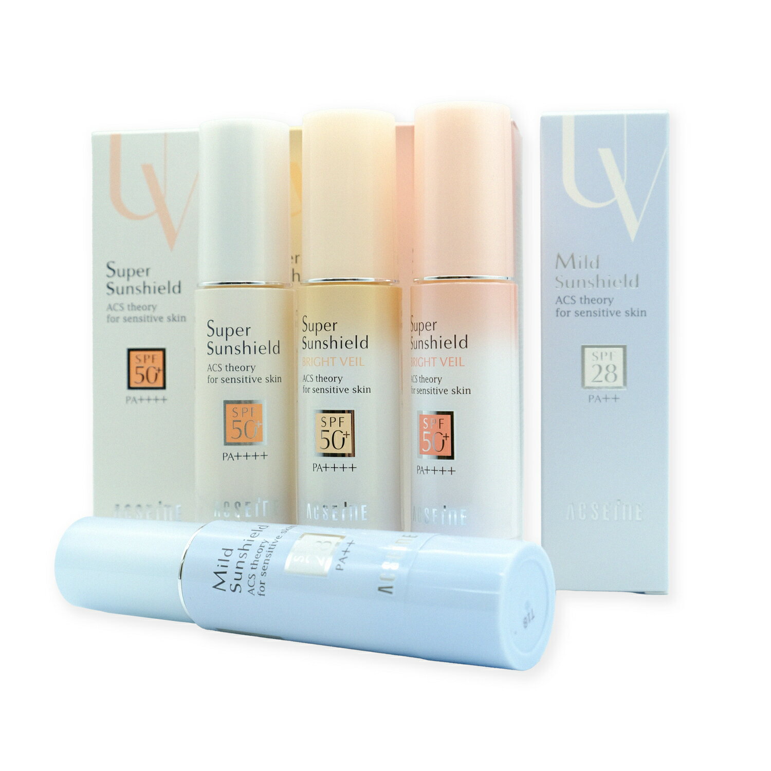 【クーポン利用で150円OFF】【即納】【国内正規品・ネコポスメール便発送】アクセーヌ ACSEINE 選べる日やけ止め・化粧下地 マイルドサンシールド 22g / スーパーサンシールド ブライトフィット40g / ブライトヴェール22g / EX R 22gのサムネイル