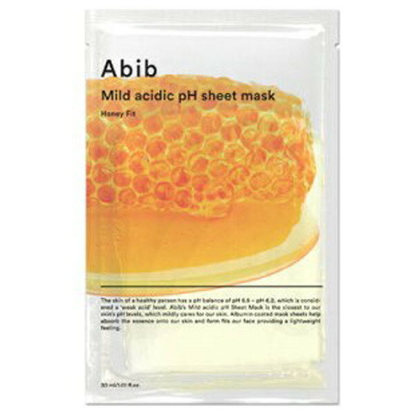 【3980円以上購入で送料無料】Abib アビブ　弱酸性pHフィットシートマスク ハニー / 本体 / 30ml