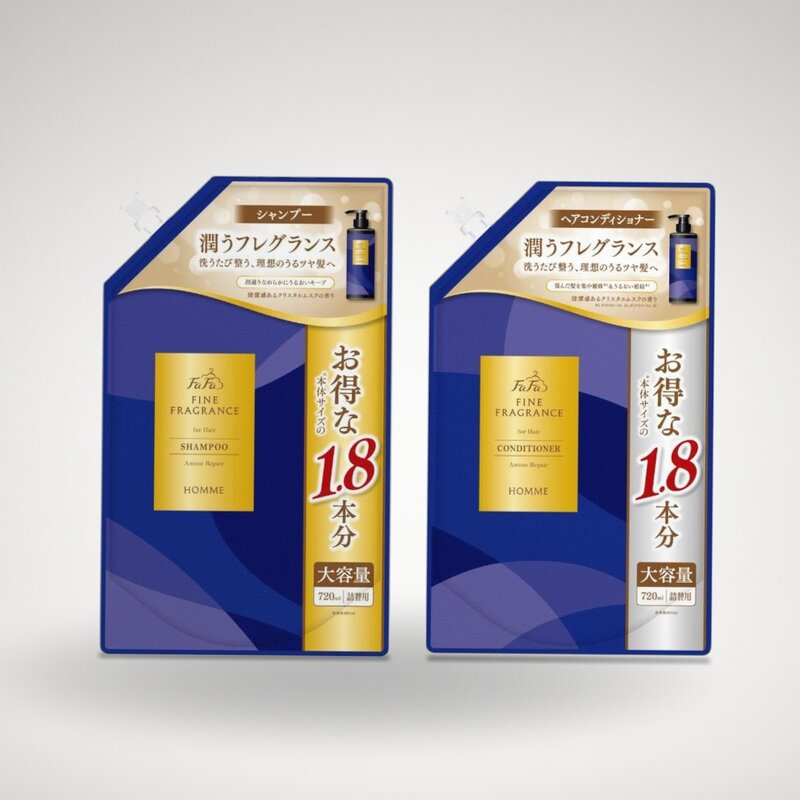 ファーファ ファインフレグランス オム シャンプー&コンディショナー 詰め替えセット 720ml cosmetque-10002488 PRIME BOX 楽天市場店 パッケージ画像