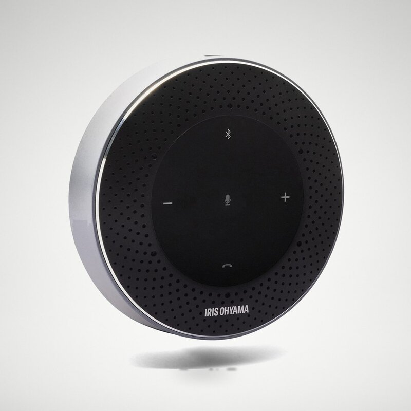 アイリスオーヤマ スピーカーフォン 会議用 マイク Bluetooth対応 26時間連続使用 グループモード対応 10人程度の会議に USB-C接続 オンライン テレワーク 在宅 会議用システム ウェブ テレビ会議 黒 CMS-201-B