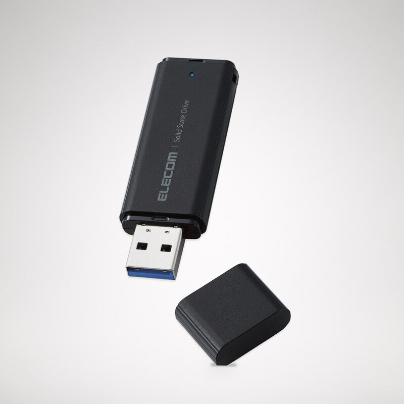 エレコム 外付けSSD 1TB ポータブル USB 5Gbps / USB3.2(Gen2)対応 小型 キャップ式 ブラック ESD-EMC1000GBK
