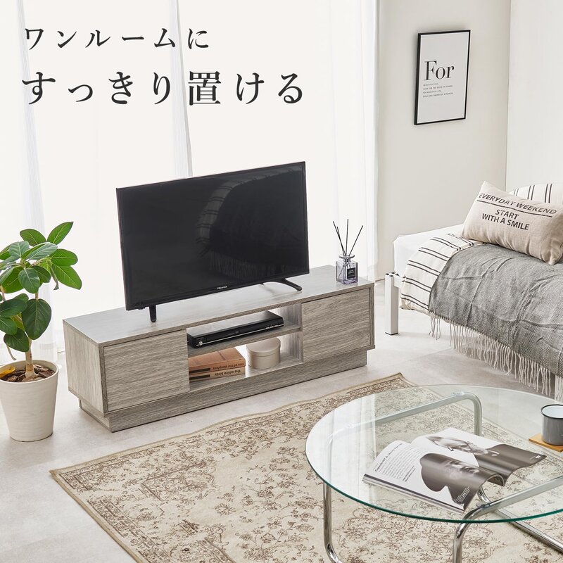 萩原 テレビ台 テレビボード 幅110【 32~49型対応 】 ロータイプ 扉付 可動棚付 お客様組立 ダークブラウン VTV-7266DBR cosmetque-10010265 PRIME BOX 楽天市場店 サンプル画像3