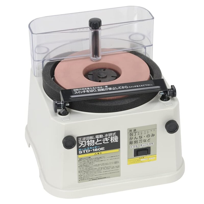 電圧(周波数):単相100V (50/60Hz) 電流:1.3A 消費電力:125W 回転数(正・逆転):400/470min-1 砥石寸法:外径180×内径70×厚さ20mm