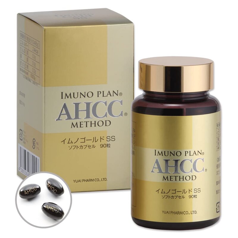 1粒(495mg)あたり AHCC細粒 300mg / 乳酸菌 7.2mg 内容量:44.55g(0.495g×90粒) 製造者:株式会社アミノアップ化学 商品紹介 「AHCC イムノゴールドSS」は、AHCCと乳酸菌(HSK201ラクトバチルス乳酸菌)を飲みやすいソフトカプセルにした製品です。 AHCCに乳酸菌を加えることにより、AHCC単体よりパワーアップしました。 AHCCとは、複数のキノコの菌糸体から抽出されたエキス(活性化糖類関連化合物)です。 「AHCCイムノゴールドSS」には、活性化された多糖類をはじめとする様々な成分が含まれています。