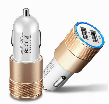 楽天コスメ美美2ポート USB カーチャージャー 2台同時充電 12V-24V シガーソケット 充電器 スマホ 車載充電器 USBポート 車用 2USB スマホアクセサリー 家電 2.1A 1.0A タブレット充電