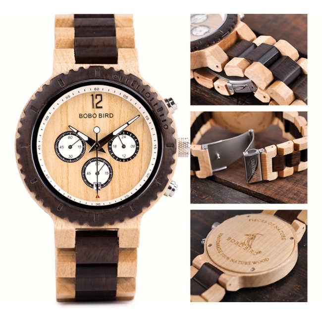 木製 腕時計 クォーツ ウッド シンプル BOBOBIRD ボボバード 男性 メンズ ウォッチ 木製腕時計 ウッドウォッチ