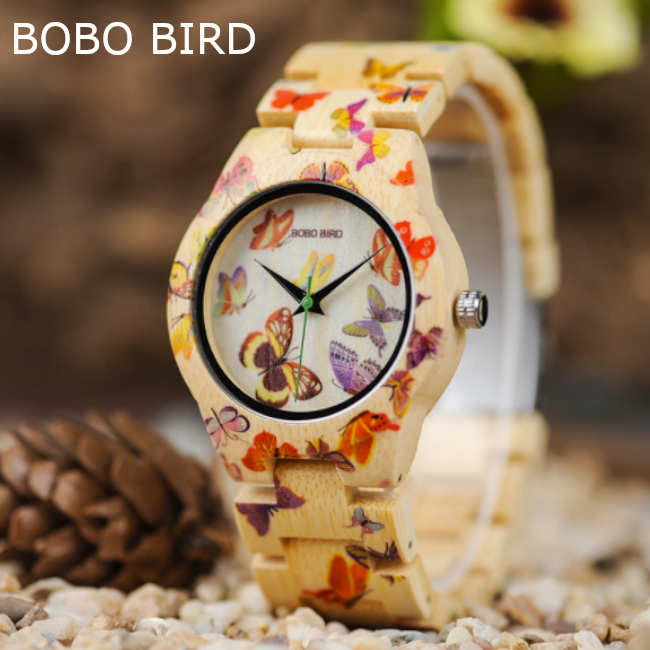 腕時計 竹製 BOBOBIRD バタフライ チョ