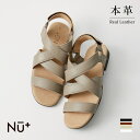 【Outlet50%OFF】 本革 メッシュサンダル レディース レザー サンダル レザーサンダル スポサン フラット NU+ 121N1012 ギフト プレゼ...