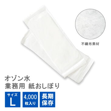 【送料無料】紙おしぼり Lサイズ 3600枚入 テフキ— O3(OSHIBORI-L)平型 業務用 使い捨て お手拭き 除菌 消臭 オゾン水