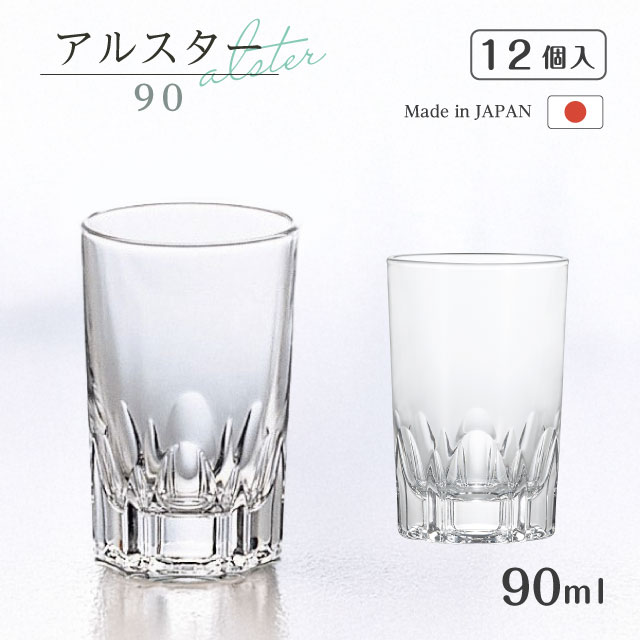 ショットグラス アルスター90 90ml 12個入 アルスター アデリア 石塚硝子（354）焼酎 カット調デザイン 業務用の定番