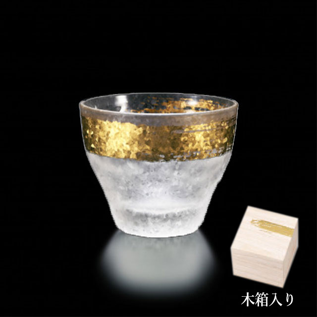 日本酒グラス 金一文字 90ml プレミアムニッポンテイスト アデリア 石塚硝子（6697）酒グラス 木箱入り ギフト