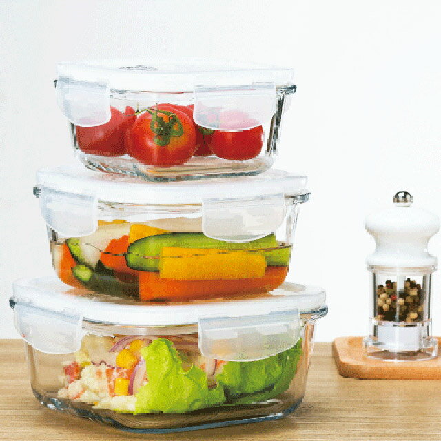 【送料無料】密封保存容器 耐熱ガラス 4面ロック 角スクエア 500ml クックロック アデリア/石塚硝子（H-8761）耐熱 保存容器 密閉容器