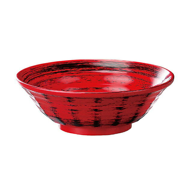 Bowls - 18cm 超耐熱ラーメン鉢 赤に黒刷毛目 3個セット（45023670）8-630-17ラーメン鉢PBT樹脂超耐熱3個入 ラーメン鉢 超耐熱
