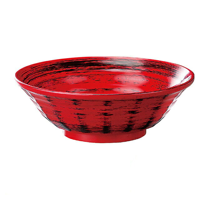 24cm　超耐熱ラーメン鉢　赤に黒刷毛目　3個セット (3-609-12)ご飯ものから麺類まで多目的に使用できる器です。衝撃に強く、陶器・メラミンに比べ破損しにくくなっています。耐熱温度150℃で電子レンジ・消毒保管庫にも使用できます。 商品詳細 メーカー JAPAN シリーズ 鉢・丼 サイズ φ240mm×82mm（外寸） 容量 1600cc 材質 PBT樹脂 産地 日本製 備考 食洗機／電子レンジ可24cm　超耐熱ラーメン鉢　赤に黒刷毛目　3個セット (3-609-12)