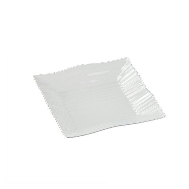 Square Plates - 25cm 筋彫角盛皿（51022460）8-298-1ビュッフェ盛皿メラミン樹脂角盛皿白 ビュッフェ盛皿 角盛皿 白