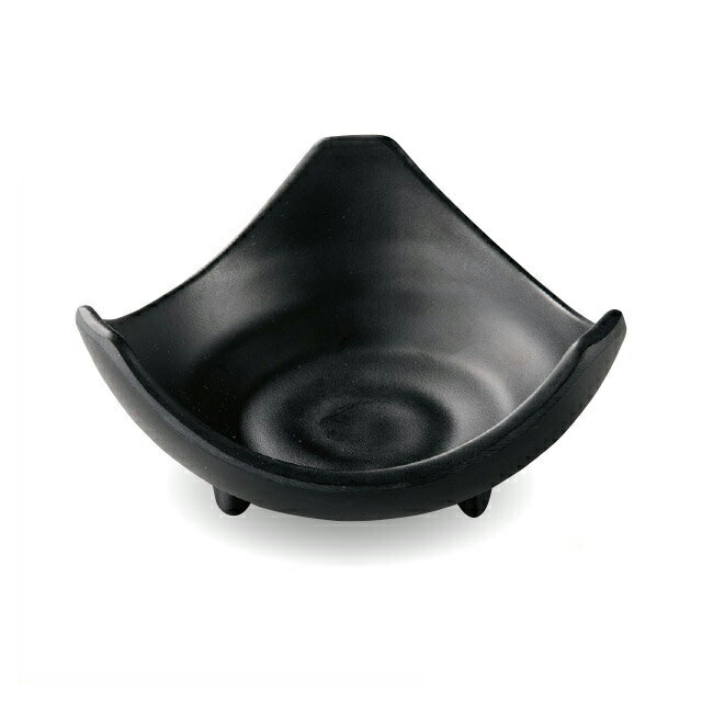 Small Bowls - 13.2cm ひねり三ッ山内ウズ鉢 黒マット 5個セット（51024640）8-338-9盛鉢メラミン樹脂り三ッ山内ウズ5個入 盛鉢 り三ッ山内ウズ