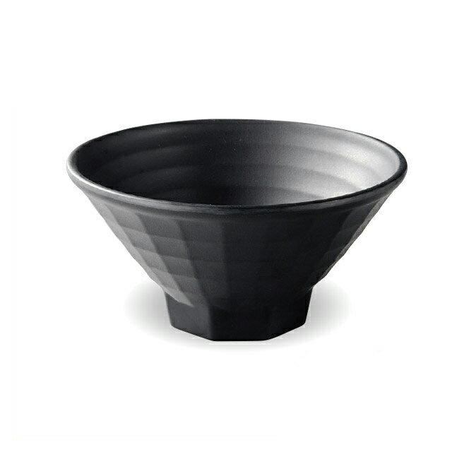 Bowls - 20.2cm 八角高台格子麺鉢 黒マット 3個セット（51025350）8-350-15麺鉢メラミン樹脂格子3個入 麺鉢 格子