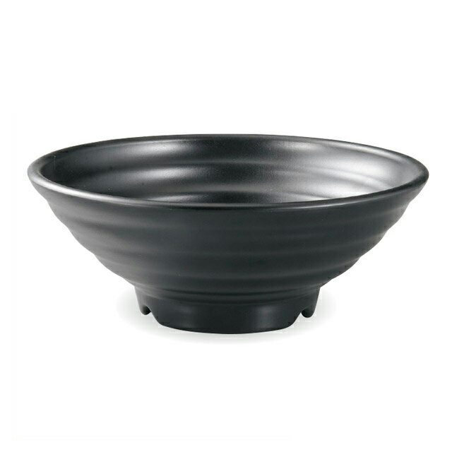 Other - 22.8cm 長寿太ロクロ目麺鉢 黒マット 3個セット（51025680）8-350-21麺鉢メラミン樹脂ロクロ目3個入 麺鉢 ロクロ目
