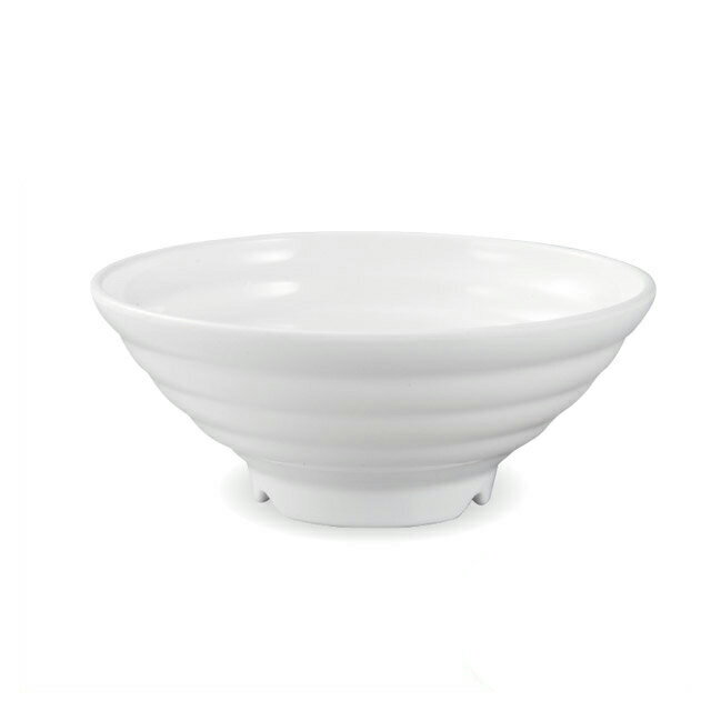 乐天商城 - 20.3cm 福寿太ロクロ目麺鉢 白グロス 3個セット（51025700）8-350-5麺鉢メラミン樹脂ロクロ目3個入 麺鉢 ロクロ目